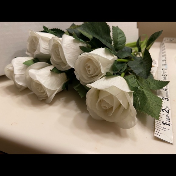 Other - A Half Dozen (Six, 6) White Silk Roses